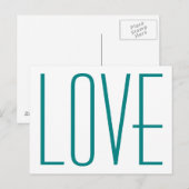 Teal LIEBE Postkarte (Vorne/Hinten)