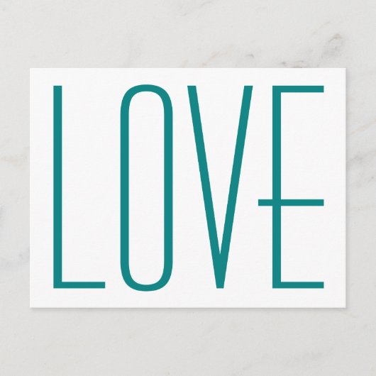 Teal LIEBE Postkarte (Vorderseite)