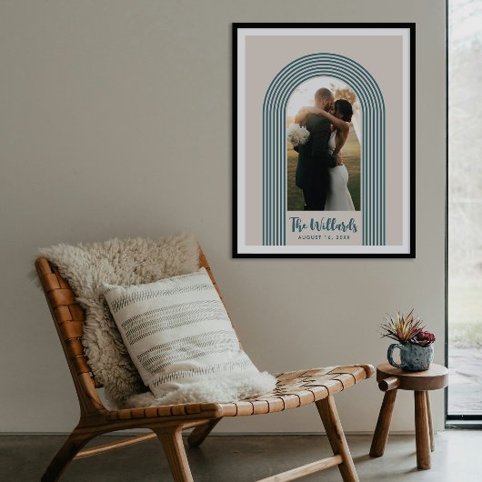 Teal Lombard Lines Arch Custom Photo Art Print Poster