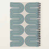 Teal Lombard Wavy Lines Modern Custom Notebook Notizblock (Rückseite)