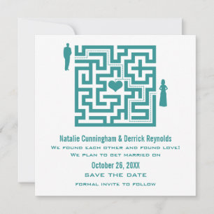 Teal Love Labyrinth Save-the-Date-Einladung Save The Date