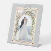 Teal Lucky Us Custom Photo Valentine's Day Sockelschild (Vorderseite)