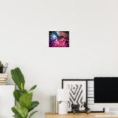 Teal Magenta Ombre Sterne Poster (Heimbüro)