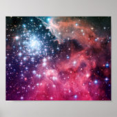 Teal Magenta Ombre Sterne Poster (Vorne)