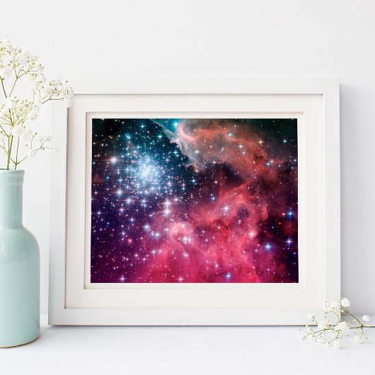 Teal Magenta Ombre Sterne Poster