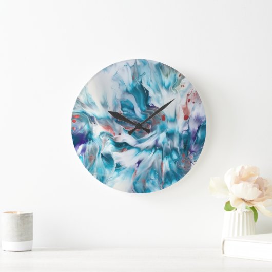 Teal Magic Große Wanduhr (Zuhause)