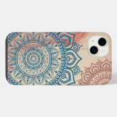 Teal-Mandala iPhone Hülle (Rückseite (Horizontal))