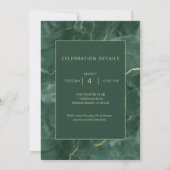 Teal Marble 95th Birthday Einladung (Rückseite)