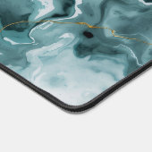Teal Marble Gold Vein Desk Mat Schreibtischunterlage (Ecke)