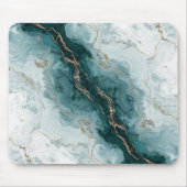 Teal Marble & Gold Vein Mousepad (Vorne)