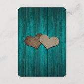 Teal Mason Jar Wood Wedding Accommodation Card Begleitkarte (Rückseite)