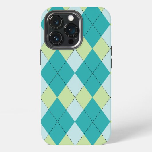Teal Melon Mod Argyle iPhone Hülle (Hinten)