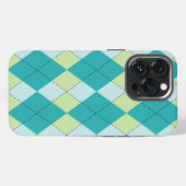 Teal Melon Mod Argyle iPhone Hülle (Rückseite (Horizontal))