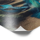 Teal Mermaid Steampunk Vintage Victorian Lady Fotodruck (Ecke)
