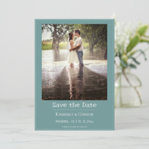 Teal minimalistisches modernes Foto  Save The Date