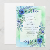 Teal Mint Ethereal Spring Wedding Einladung (Vorne/Hinten)