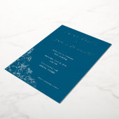 Teal Modern Botanical Wedding Foil Invitation Folieneinladung (Gedreht)