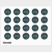 Teal Modern Snow Globe Merry Christmas Sticker (Blatt)
