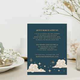 Teal Mond & Sterne Himmlische Hochzeitseinschluss Mitteilungskarte