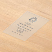 Teal Monogram Acrylic Wedding Invitation Acryleinladungen (Ablage )