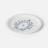 Teal Monogram Plate Pappteller (Schrägansicht)