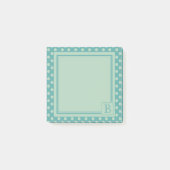 Teal Monogram Polka Dot Pattern Post-it Klebezettel (Vorderseite)