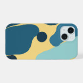 Teal & Mustard Abstract Cover — Modern Minimalist iPhone 15 Hülle (Rückseite (Horizontal))
