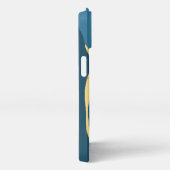 Teal & Mustard Abstract Cover — Modern Minimalist  iPhone Hülle (Rechte Seite)