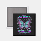 Teal N Purple Butterfly Suicide Prevention Awarene Magnet (Vorderseite/Rückseite)