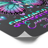 Teal N Purple Butterfly Suicide Prevention Awarene Poster (Ecke)