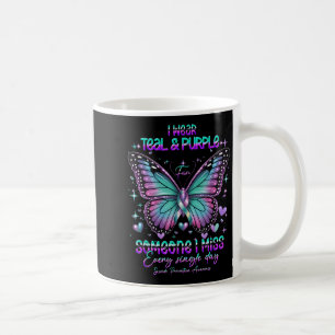 Teal N Purple Butterfly Suizidpräventionsbewusstse Kaffeetasse