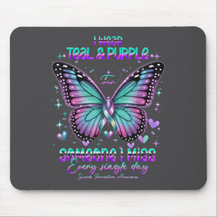 Teal N Purple Butterfly Suizidpräventionsbewusstse Mousepad