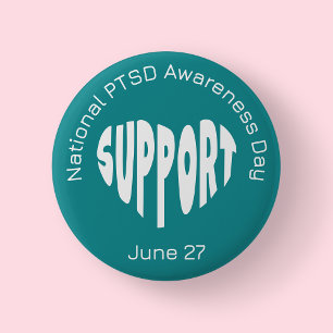 Teal Nationaler PTSD-Aufklärungstag Button