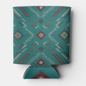 Teal Navajo Tribal Geometric Pattern Dosenkühler (Vorderseite)