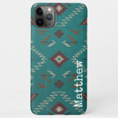 Teal Navajo Tribal Geometric Pattern Phone Case iPhone Hülle (Rückseite)