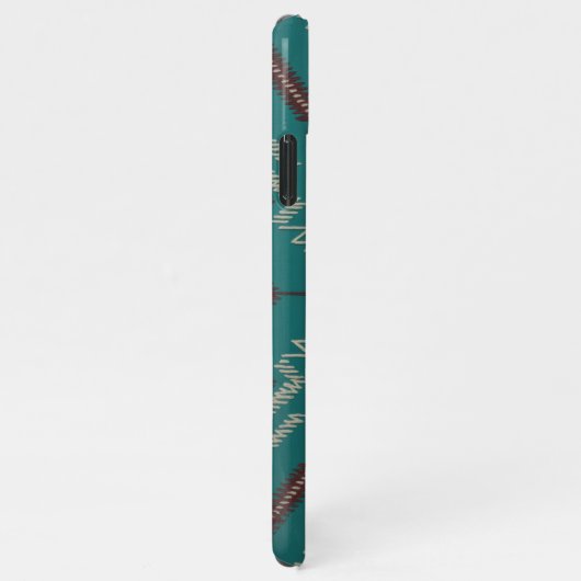 Teal Navajo Tribal Geometric Pattern Phone Case iPhone Hülle (Rechte Seite)