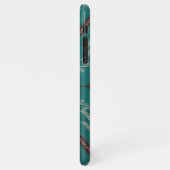 Teal Navajo Tribal Geometric Pattern Phone Case iPhone Hülle (Linke Seite)