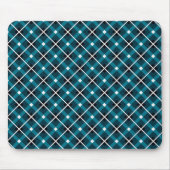 Teal & Navy Geometric Grid Pattern Mousepad (Vorne)