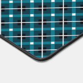 Teal & Navy Geometric Grid Pattern Schreibtischunterlage (Ecke)