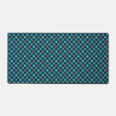 Teal & Navy Geometric Grid Pattern Schreibtischunterlage (Vorderseite)