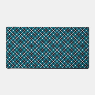 Teal & Navy Geometric Grid Pattern Schreibtischunterlage