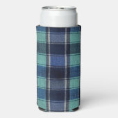 Teal & Navy Tartan Plaid Can or Bottle Cooler Selters Dosenkühler (Seltzer Rückseite)