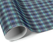 Teal & Navy Tartan Plaid Gift Wrap Wrapping Paper Geschenkpapier (Rolleneckpunkt)