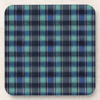 Teal & Navy Tartan Plaid Pattern Plastic Coasters  Getränkeuntersetzer
