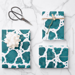 Teal Ocean Achat   Moderne abstrakte Steingeschenk Geschenkpapier Set
