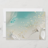Teal Ocean Tide & Gold Ethereal Shoreline Wedding Einladung (Rückseite)