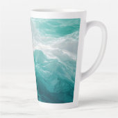 Teal Ocean Waves Abstract Dream  Milchtasse (Rechts)