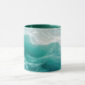 Teal Ocean Waves Abstract Dream  Tasse (Zentrum)