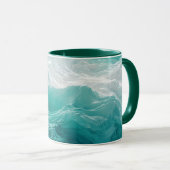 Teal Ocean Waves Abstract Dream  Tasse (VorderseiteRechts)