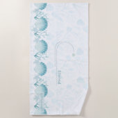 Teal Oceanic Pearls Personalised Beach Towel Strandtuch (Vorderseite)